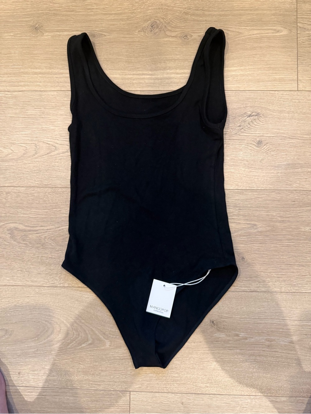 MANGOPOP Collection Black Scoop Bodysuit